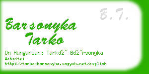 barsonyka tarko business card